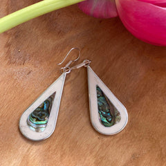 Teardrop Abalone and Mother of Pearl Drop Earrings - Flyclothing LLC