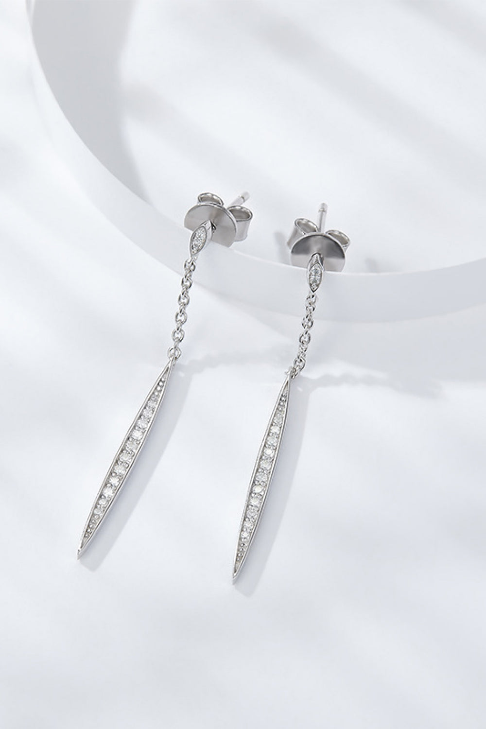 Elegant Moissanite 925 Sterling Silver Drop Earrings - Flyclothing LLC