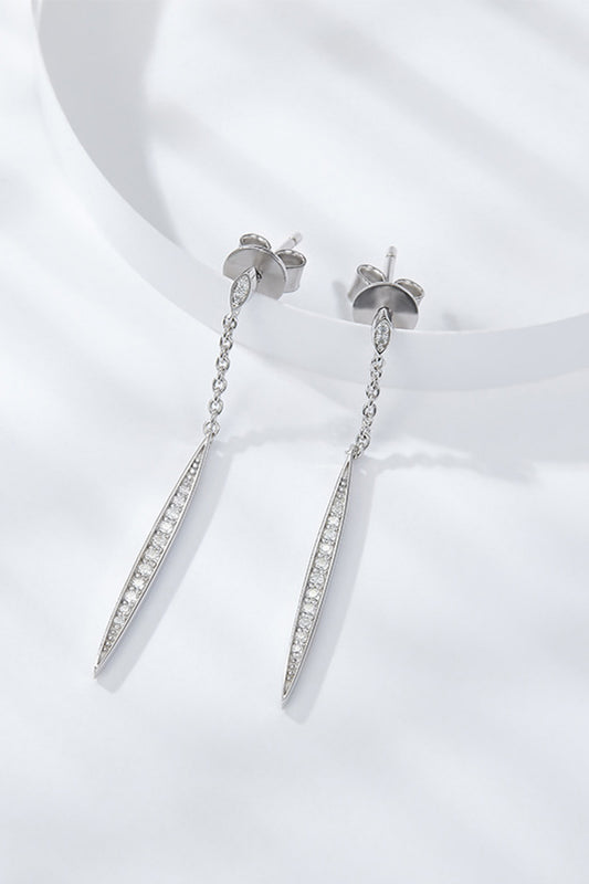 Elegant Moissanite 925 Sterling Silver Drop Earrings - Flyclothing LLC