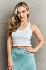 HIDDEN Bow Down Sleeveless Ruffle Crop Top - Flyclothing LLC