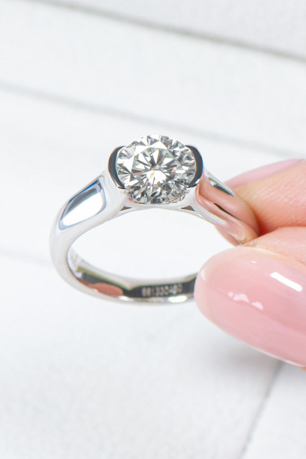 Looking Good 2 Carat Moissanite Platinum-Plated Ring - Flyclothing LLC