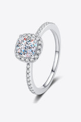 1 Carat Moissanite 925 Sterling Silver Halo Ring - Flyclothing LLC