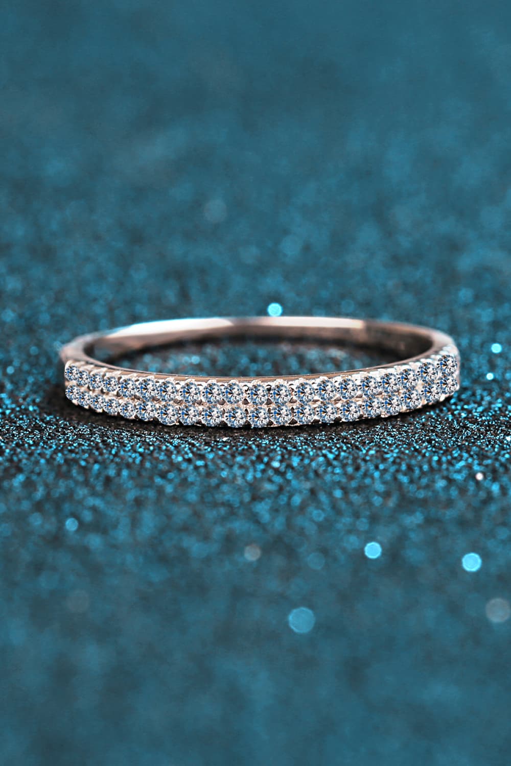 Moissanite 925 Sterling Silver Half-Eternity Ring - Flyclothing LLC