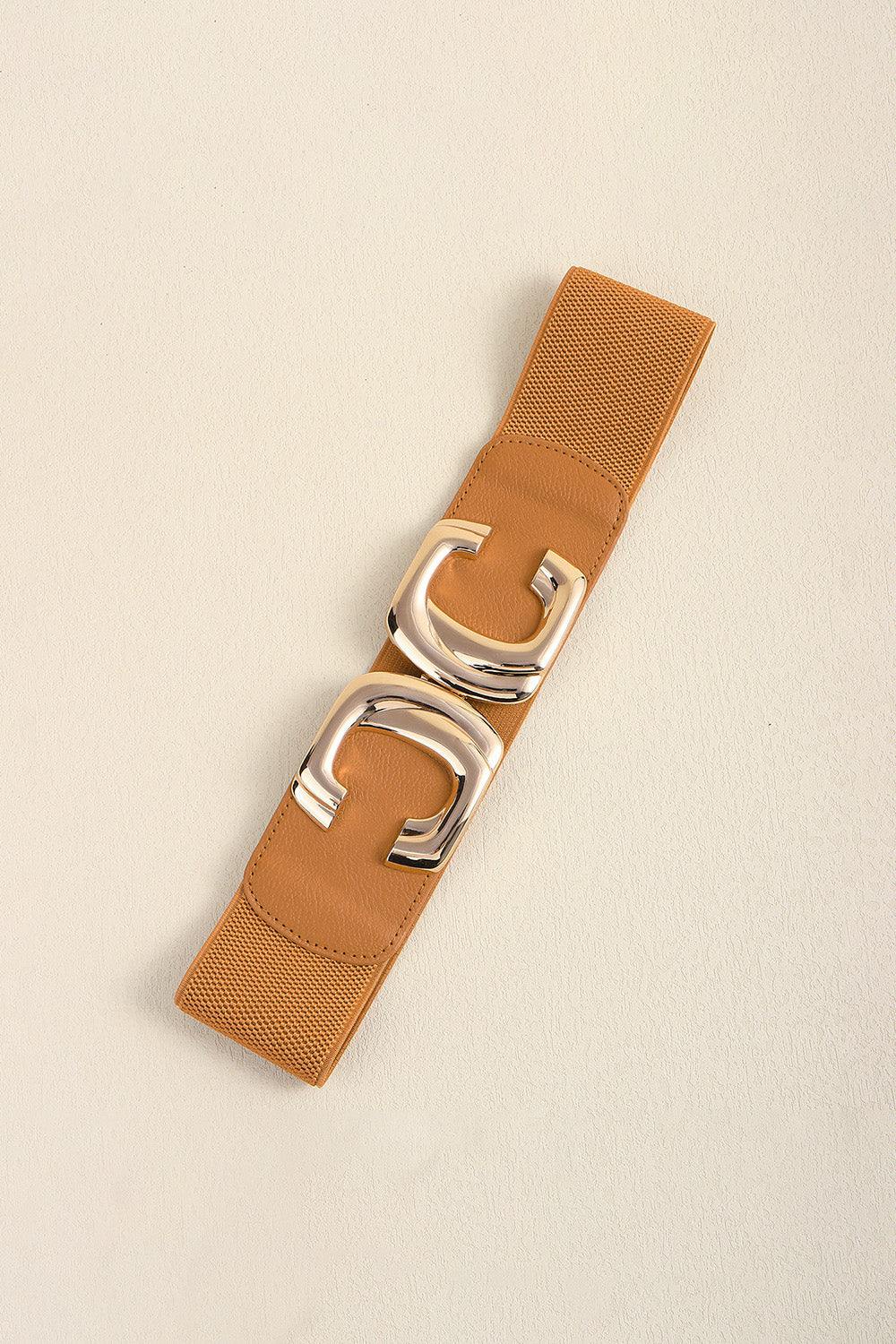 Zinc Alloy Buckle Elastic Wide Belt - Flyclothing LLC