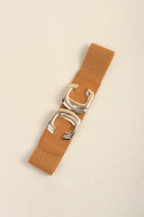 Zinc Alloy Buckle Elastic Wide Belt - Flyclothing LLC