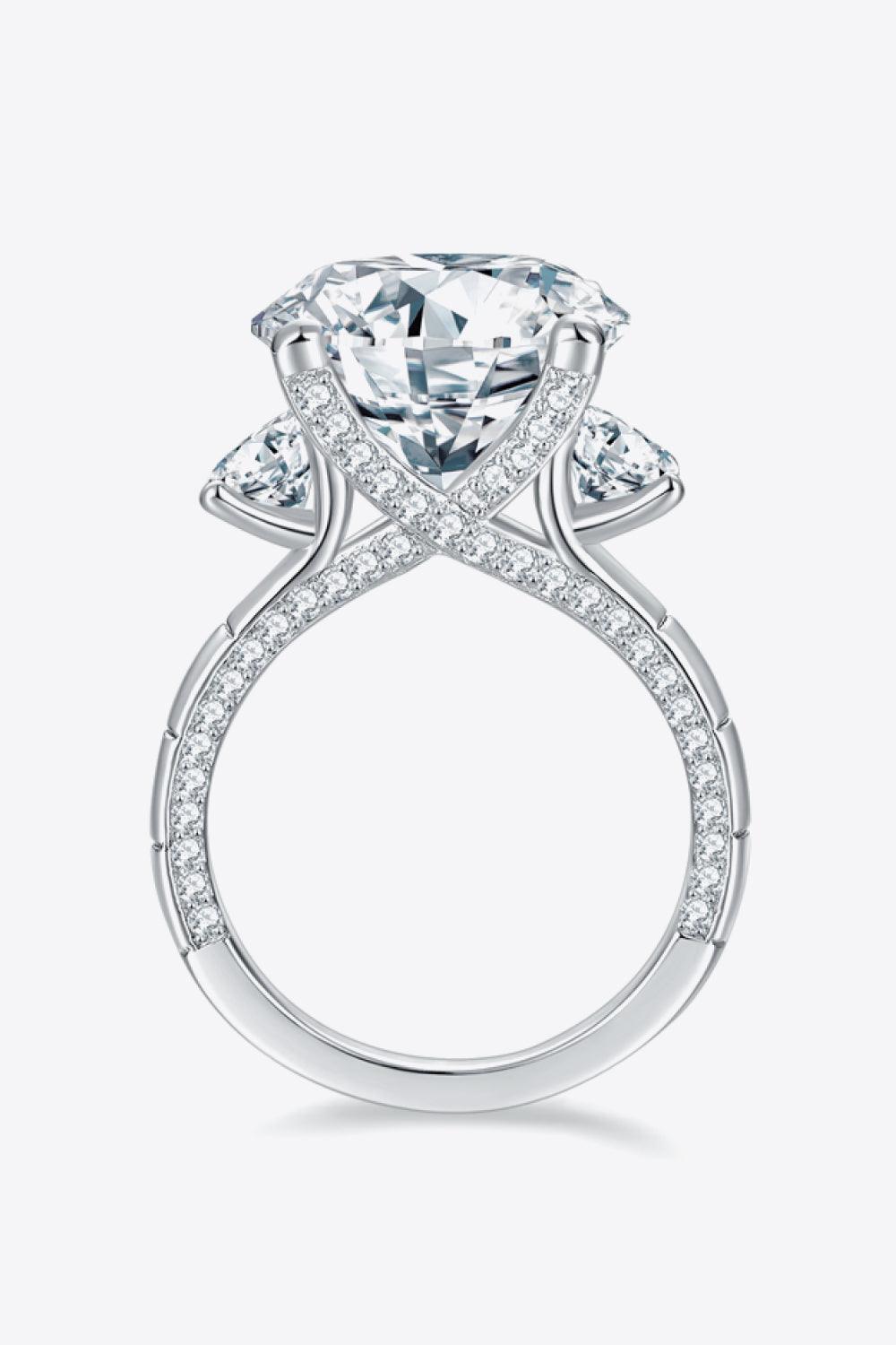 8.6 Carat Moissanite Platinum-Plated Ring - Flyclothing LLC