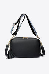 PU Leather Tassel Crossbody Bag - Trendsi