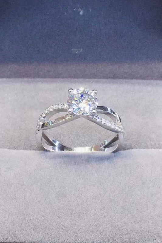 2 Carat Moissanite Crisscross 925 Sterling Silver Ring - Flyclothing LLC