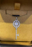 1 Carat Moissanite Platinum-Plated Key Pendant Necklace - Flyclothing LLC