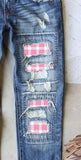 Distressed Printed Straight Jeans - Flyclothing LLC