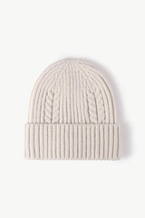 Cable-Knit Cuff Beanie - Trendsi