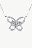 Moissanite Butterfly Pendant Necklace - Flyclothing LLC