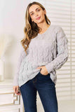 Woven Right Cable-Knit Hooded Sweater - Flyclothing LLC