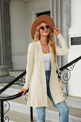 Long Sleeve Open Front Cardigan - Flyclothing LLC