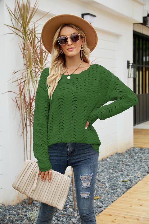 Round Neck Drop Shoulder Sweater – Flyclothing LLC