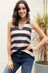 Striped V-Neck Tank - Flyclothing LLC