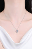 925 Sterling Silver 1 Carat Moissanite Heart Pendant Necklace - Flyclothing LLC