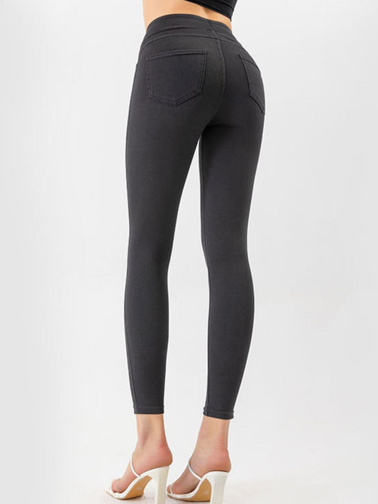 High Waist Cropped Active Leggings - Flyclothing LLC