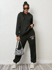 Graphic Hoodie and Sweatpants Set - Trendsi