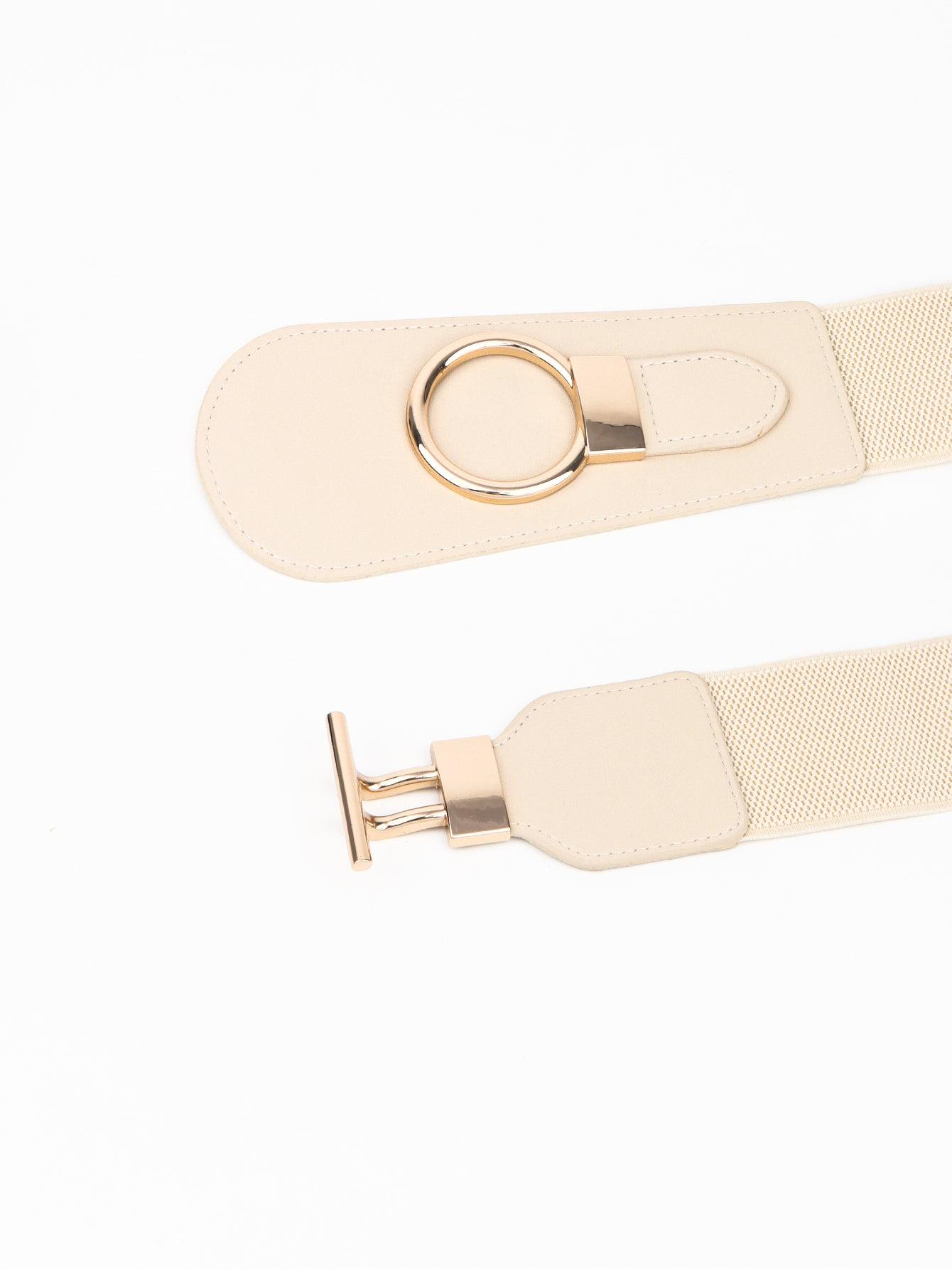 PU Elastic Wide Belt with Alloy Buckle - Flyclothing LLC