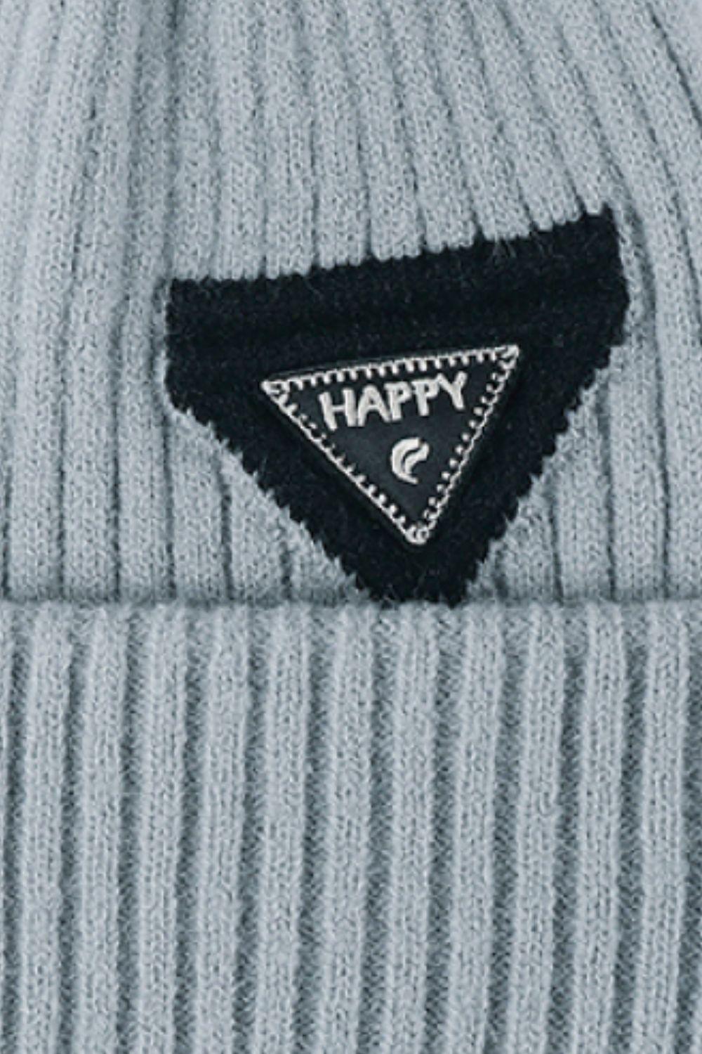 HAPPY Contrast Beanie - Flyclothing LLC