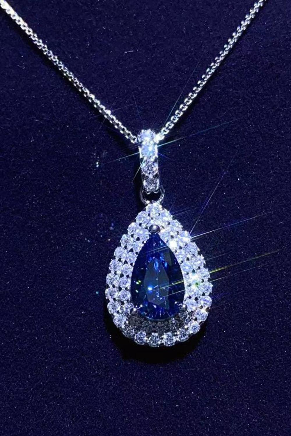 2 Carat Moissanite Teardrop Pendant Necklace - Trendsi