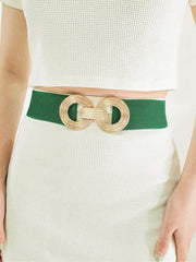 Geometric Buckle Elastic Wide Belt - Flyclothing LLC