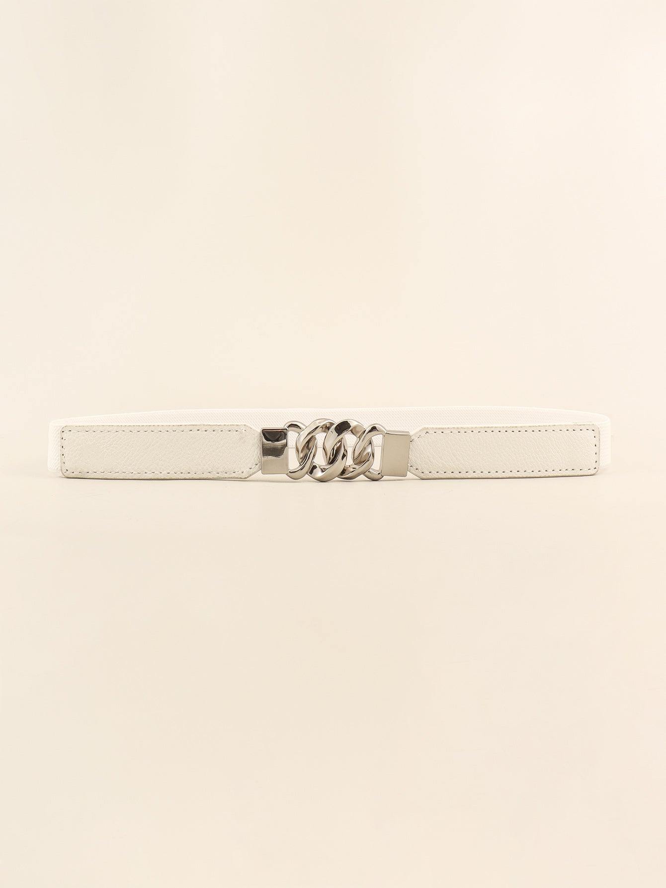 Zinc Alloy Buckle Elastic PU Belt - Flyclothing LLC