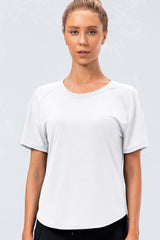 Round Neck Raglan Sleeve Active Tee - Flyclothing LLC