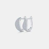 Moissanite 925 Sterling Silver Leaf Huggie Earrings - Flyclothing LLC