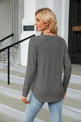 Round Neck Long Sleeve T-Shirt - Flyclothing LLC