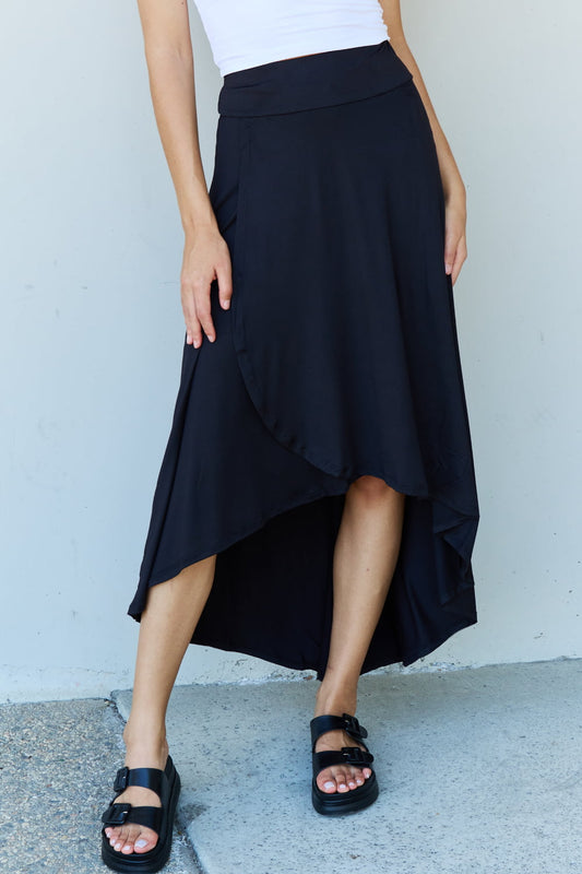 Ninexis First Choice High Waisted Flare Maxi Skirt in Black - Flyclothing LLC