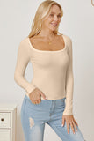 Square Neck Long Sleeve T-Shirt - Flyclothing LLC