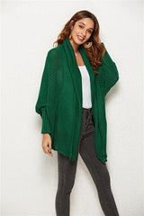 Open Front Batwing Sleeve Cardigan - Flyclothing LLC