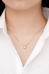 Moissanite Pendant Platinum-Plated Necklace - Flyclothing LLC