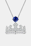 Zircon Lab-Grown Sapphire Crown Shape Pendant Necklace - Flyclothing LLC