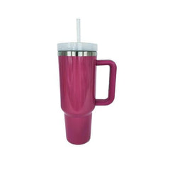 Stainless Steel Tumbler with Handle and Straw - Flyclothing LLC