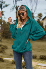 Cable-Knit Long Sleeve Hooded Jacket - Flyclothing LLC