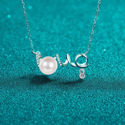 Natural Pearl Moissanite 925 Sterling Silver Necklace - Flyclothing LLC