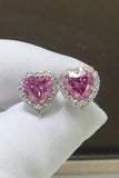 2 Carat Moissanite Heart-Shaped Earrings - Trendsi