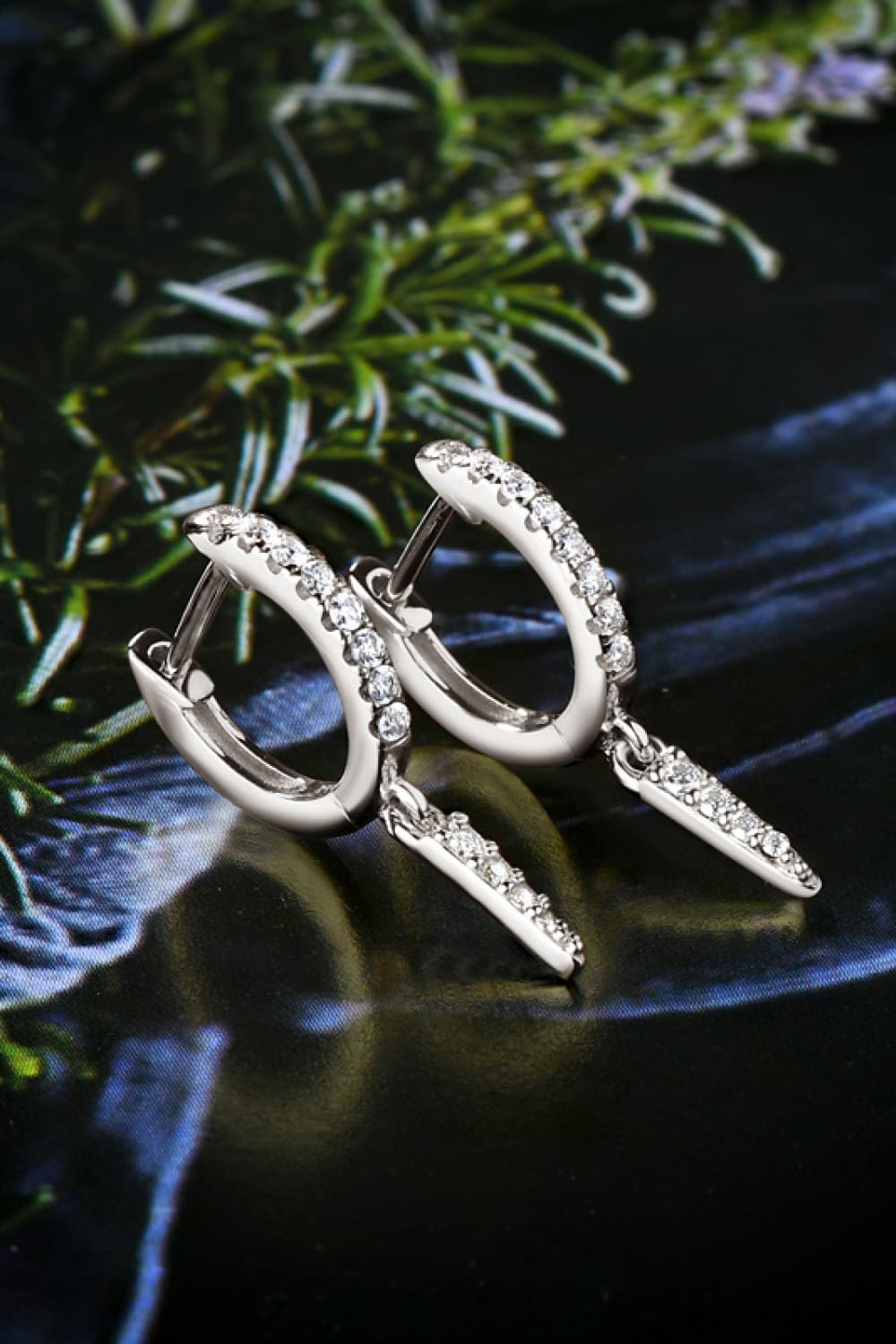 Moissanite 925 Sterling Silver Huggie Drop Earrings - Flyclothing LLC