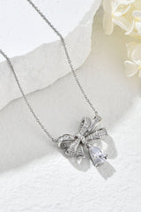 Teardrop Shape 925 Sterling Silver Zircon Pandent Necklace - Flyclothing LLC