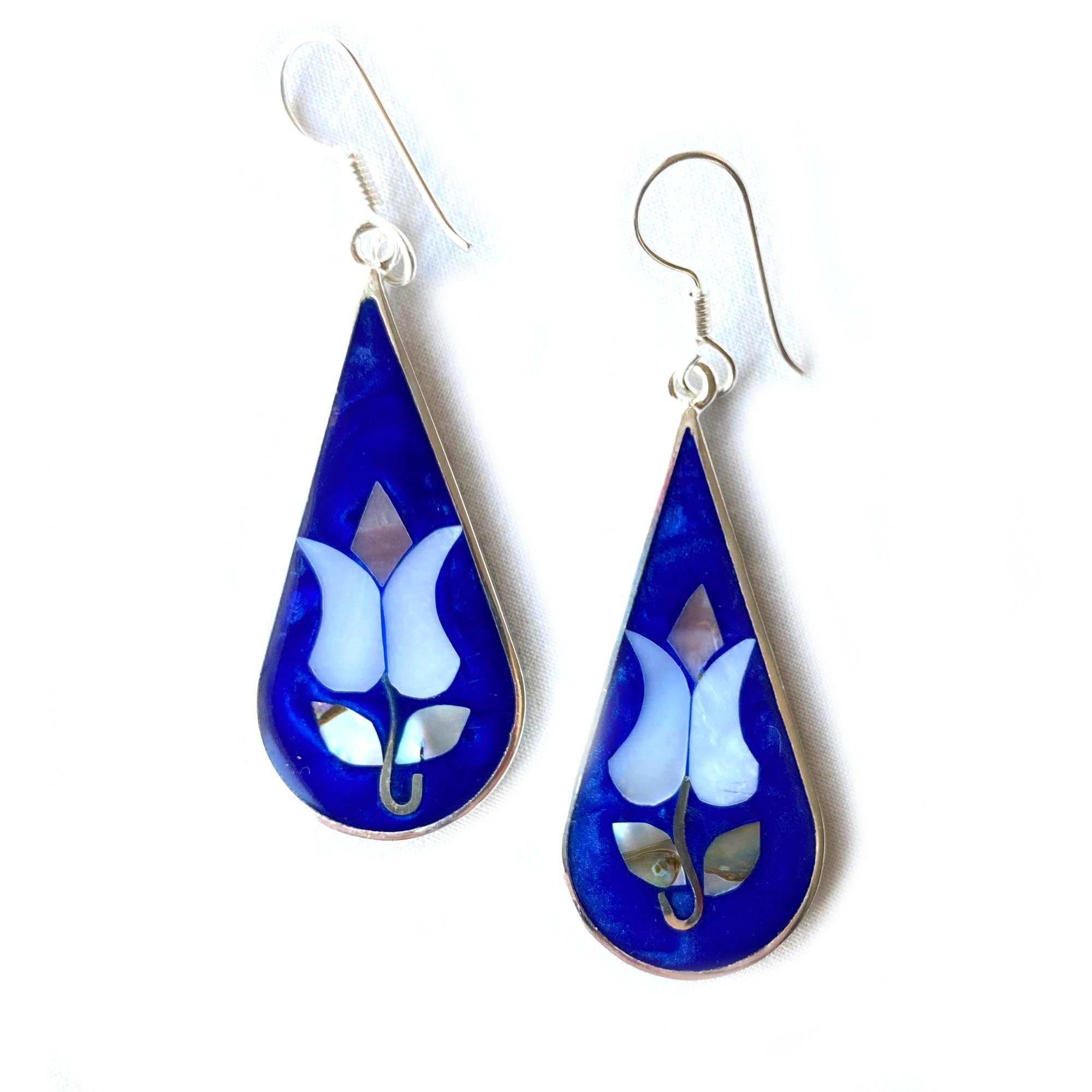 Tulip Abalone Teardrop Earrings - Flyclothing LLC