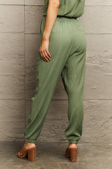 Tie Waist Long Pants with Pocket - Flyclothing LLC