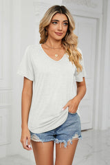 Short Sleeve V-Neck Tee Shirt - Flyclothing LLC