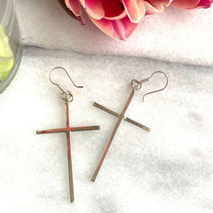 Sterling Silver Cross Drop Earrings - Flyclothing LLC