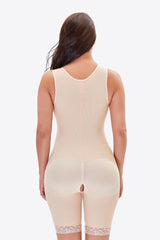 Full Size Lace Trim Shapewear with Zipper - Flyclothing LLC