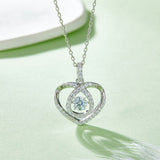 Moissanite 925 Sterling Silver Heart Shape Necklace - Flyclothing LLC