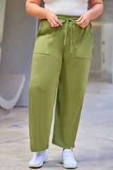 Plus Size Drawstring Straight Pants with Pockets - Flyclothing LLC