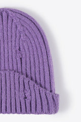 Distressed Rib-Knit Beanie - Flyclothing LLC